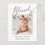 Minimale hartfoto's zonder blozen Baby Aankondigingskaart (Voorkant)