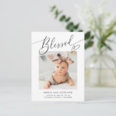 Minimale hartfoto's zonder blozen Baby Aankondigingskaart (Staand voorkant)