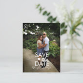 Minimale Hartjes Save The Dates Foto Postkaart (Staand voorkant)