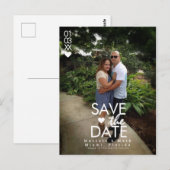 Minimale Hartjes Save The Dates Foto Postkaart (Voorkant / Achterkant)