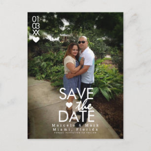 Minimale Hartjes Save The Dates Foto Postkaart