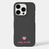 Minimale hartmonogram kan zwart roze bewerken Case-Mate iPhone case (Achterkant)