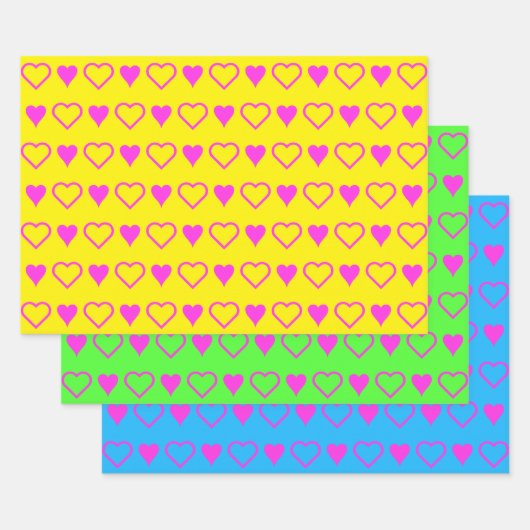 Minimale hartsvormen van liefhebbend Valentijnsdag Inpakpapier Vel (Set)