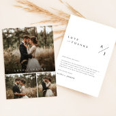 Minimale Heart Script Wedding Fotocollage Bedankkaart