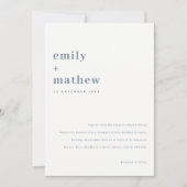 Minimale hedendaagse blauwe typografie kaart (Voorkant)