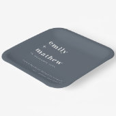 Minimale hedendaagse blauwe typografie papieren bordje (Gebogen)