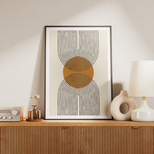 Minimale hedendaagse kunst met boog en cirkel poster