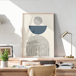 Minimale hedendaagse kunst met geometrische boog poster