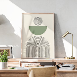 Minimale hedendaagse kunst met geometrische boog poster