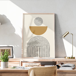 Minimale hedendaagse kunst met geometrische boog poster