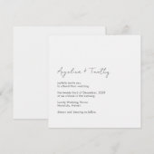Minimale hedendaagse moderne elegante bruiloft kaart (Voorkant / Achterkant)
