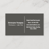 Minimale hedendaagse monogram op grafietgrijs visitekaartje (Achterkant)