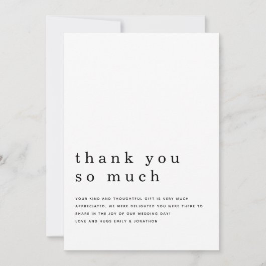 Minimale hedendaagse Pas getrouwd Foto bedankt Kaart (Voorkant)