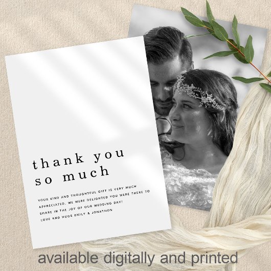 Minimale hedendaagse Pas getrouwd Foto bedankt Kaart