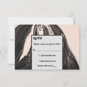 Minimale hedendaagse zwarte en witte bruiloft RSVP kaartje (Voorkant)