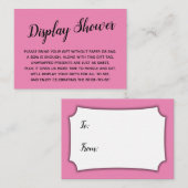 Minimale helder roze cadeautje voor een bruidsfees informatiekaartje (Voorkant / Achterkant)