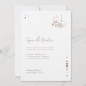 Minimale hemelholistische maan & sterren monogram kaart (Voorkant)