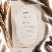 Minimale hemelholistische maan & sterren monogram kaart