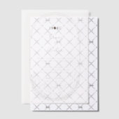 Minimale hemelholistische maan & sterren monogram vellum uitnodigingen (Offset (Uitnodiging))