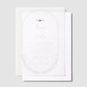 Minimale hemelholistische maan & sterren monogram vellum uitnodigingen (Offset)