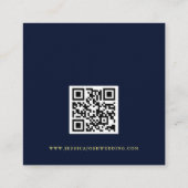 Minimale Hemelmarine Ster QR-code Trouwdetail Informatiekaartje (Achterkant)
