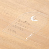 Minimale Hemelse Holistische Boho Maan & Sterren B Acryl Uitnodigingen (Laagn)