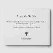 Minimale herdenking gastenboek (Achterkant)