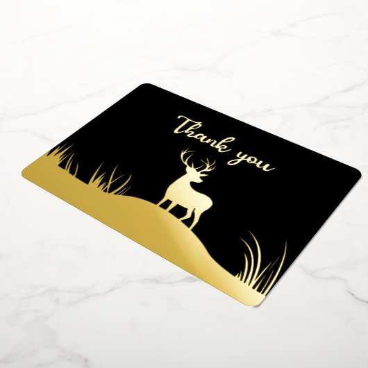 Minimale herdenkingsbegrafenis zwart en goudder folie uitnodiging (Gedraaid)