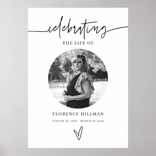 Minimale Herdenkingsbord voor Levensviering Funera Poster (Voorkant)