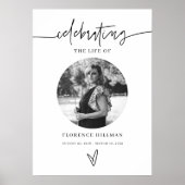 Minimale Herdenkingsbord voor Uitvaart en Levensvi Poster (Voorkant)