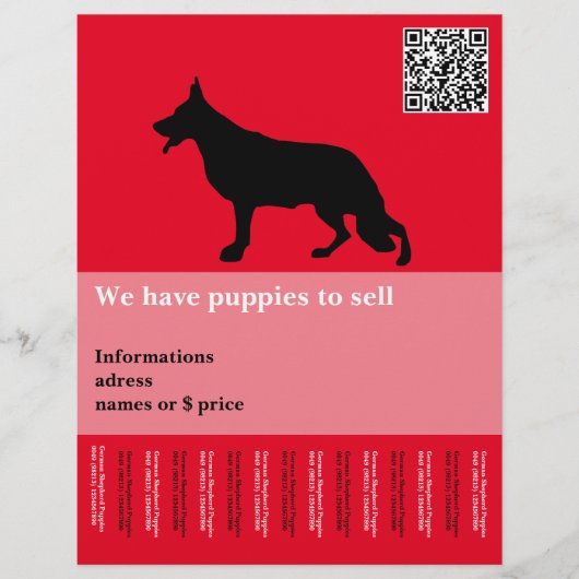 Minimale herdershond gepersonaliseerd flyer (Voorkant)