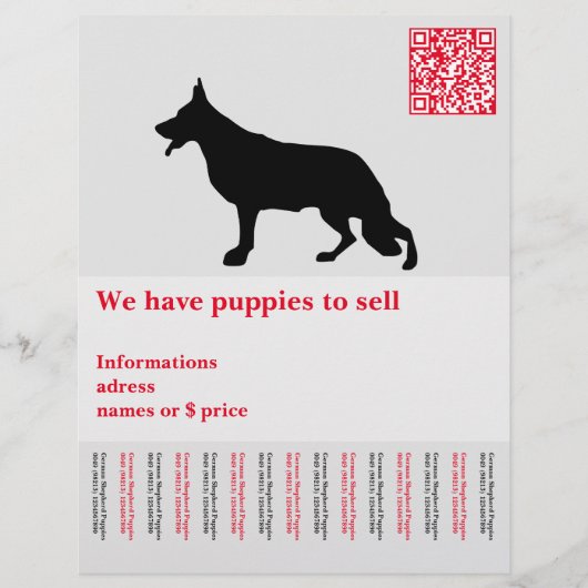 Minimale herdershond gepersonaliseerd flyer (Voorkant)