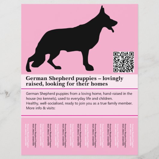 Minimale herdershond gepersonaliseerde flyer (Voorkant)