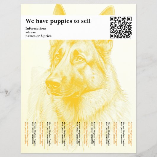 Minimale herdershond gepersonaliseerde flyer (Voorkant)