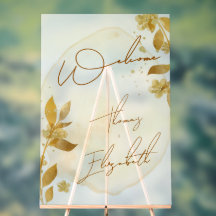Minimale Herfst Gouden Botanische Script Bruiloft