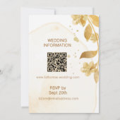 Minimale Herfst Gouden Botanische Script Trouw Kaart (Achterkant)
