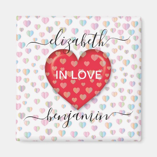 Minimale Herfst in Love Heart met hartspuwen Magneet (Voorkant)