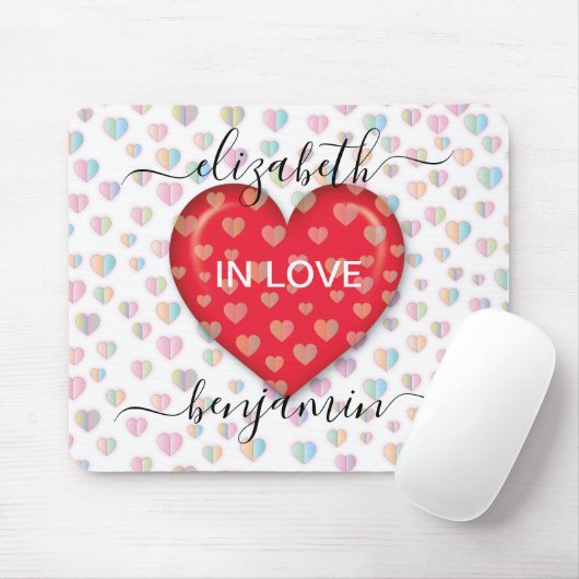 Minimale Herfst in Love Heart met hartspuwen Muismat (Met muis)