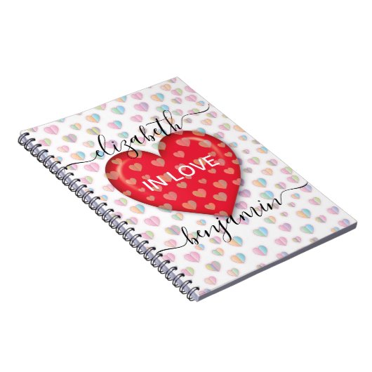 Minimale Herfst in Love Heart met hartspuwen Notitieboek (Rechterzijde)