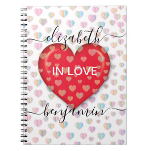 Minimale Herfst in Love Heart met hartspuwen Notitieboek