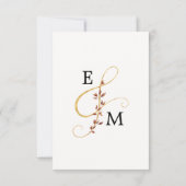 Minimale Herfst Leaf Botanical Wedding RSVP Kaartje (Achterkant)