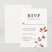 Minimale Herfst Leaf Botanical Wedding RSVP Kaartje (Voorkant / Achterkant)