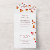 Minimale Herfst Leaf Wedding All in One Uitnodigin All In One Uitnodiging (Binnen)