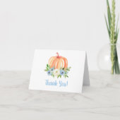 Minimale Herfst Pumpkin Baby shower Hartelijk dank Bedankkaart (Voorkant)