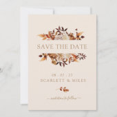 Minimale Herfst Terracotta Leaves Flat Save The Date (Voorkant)