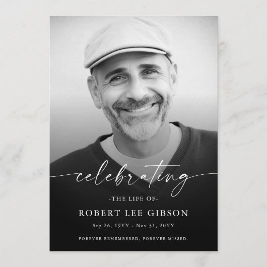 Minimale herfst van het Programma van de begrafeni Programmakaart (Voorkant)