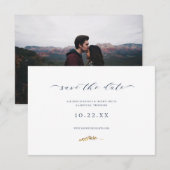 Minimale Herfst Waterverf Leaf Save the Date Kaart (Voorkant / Achterkant)