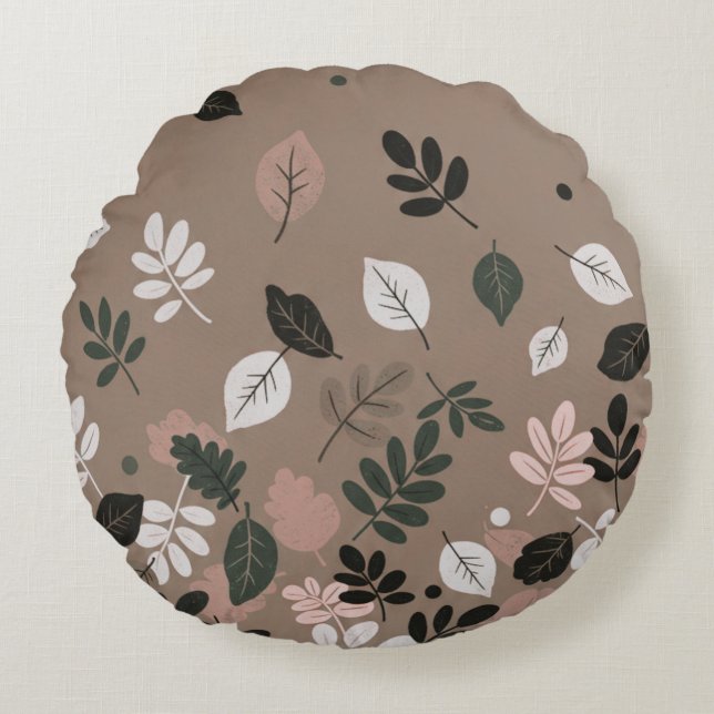 Minimale herfstbladeren rond kussen (Voorkant)