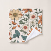 Minimale herfstbloemen Pastel Salie Aangepaste bad Handdoek (Wasdoekje)