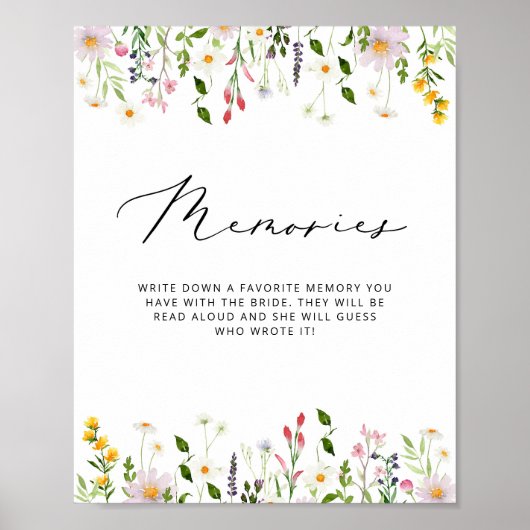 Minimale herinneringen aan wilde bloemen met bride poster (Voorkant)